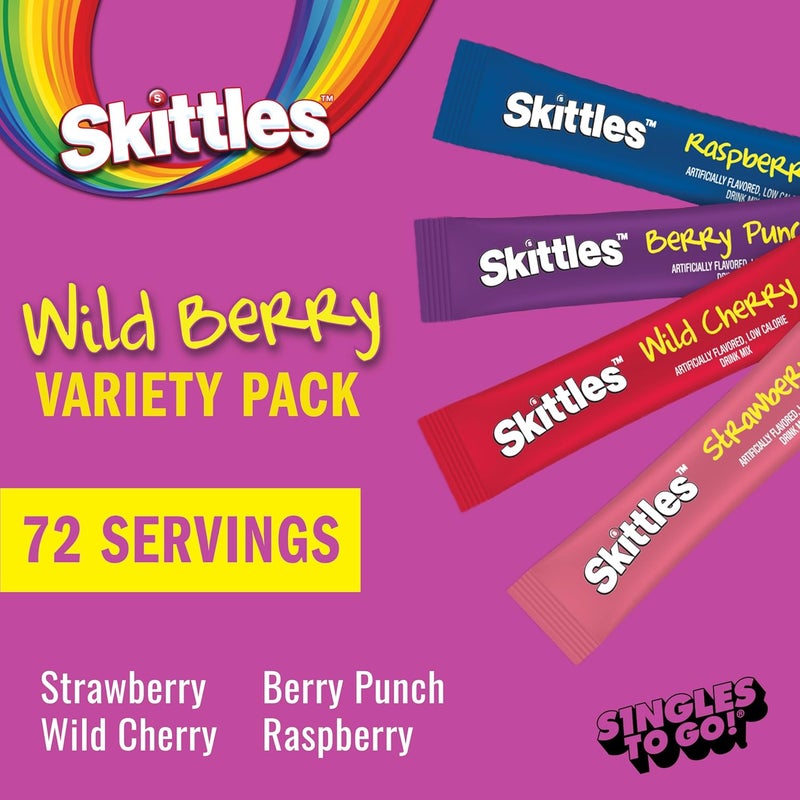 SINGLES TO GO! Skittles Wild Berry Punch Drink Mix - Zero Sugar - Image 2